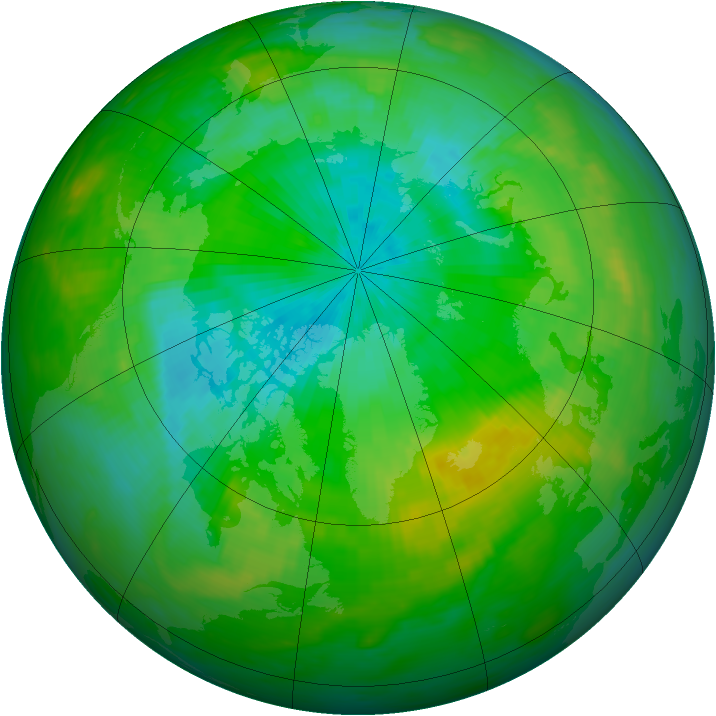 Arctic ozone map for 17 August 1982